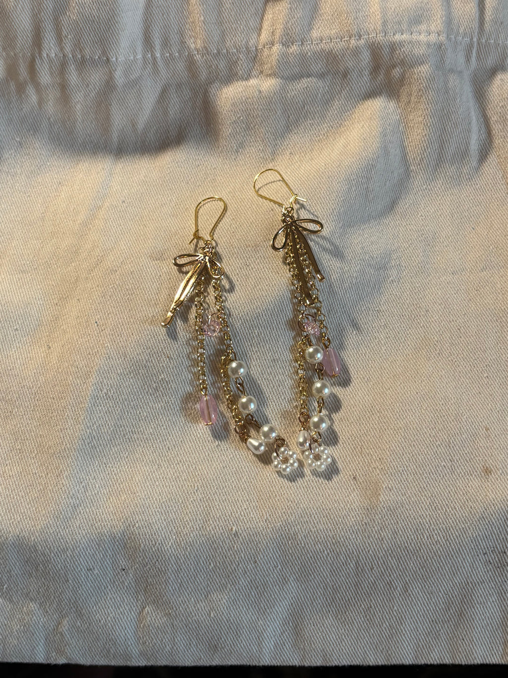 Balletcore Pearl Chain Drop Earrings
