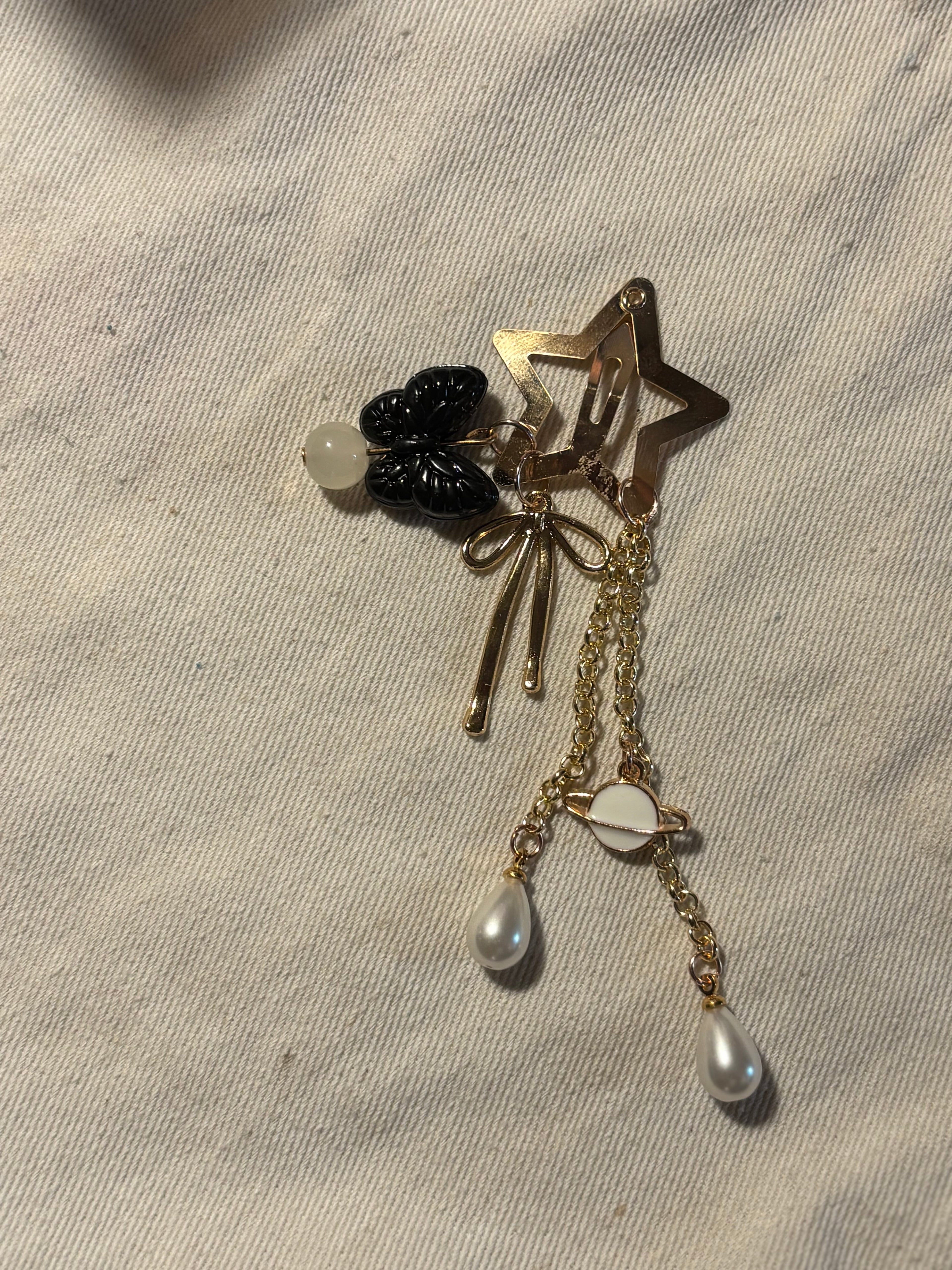 Whimsical Gold Chain Hair Clip