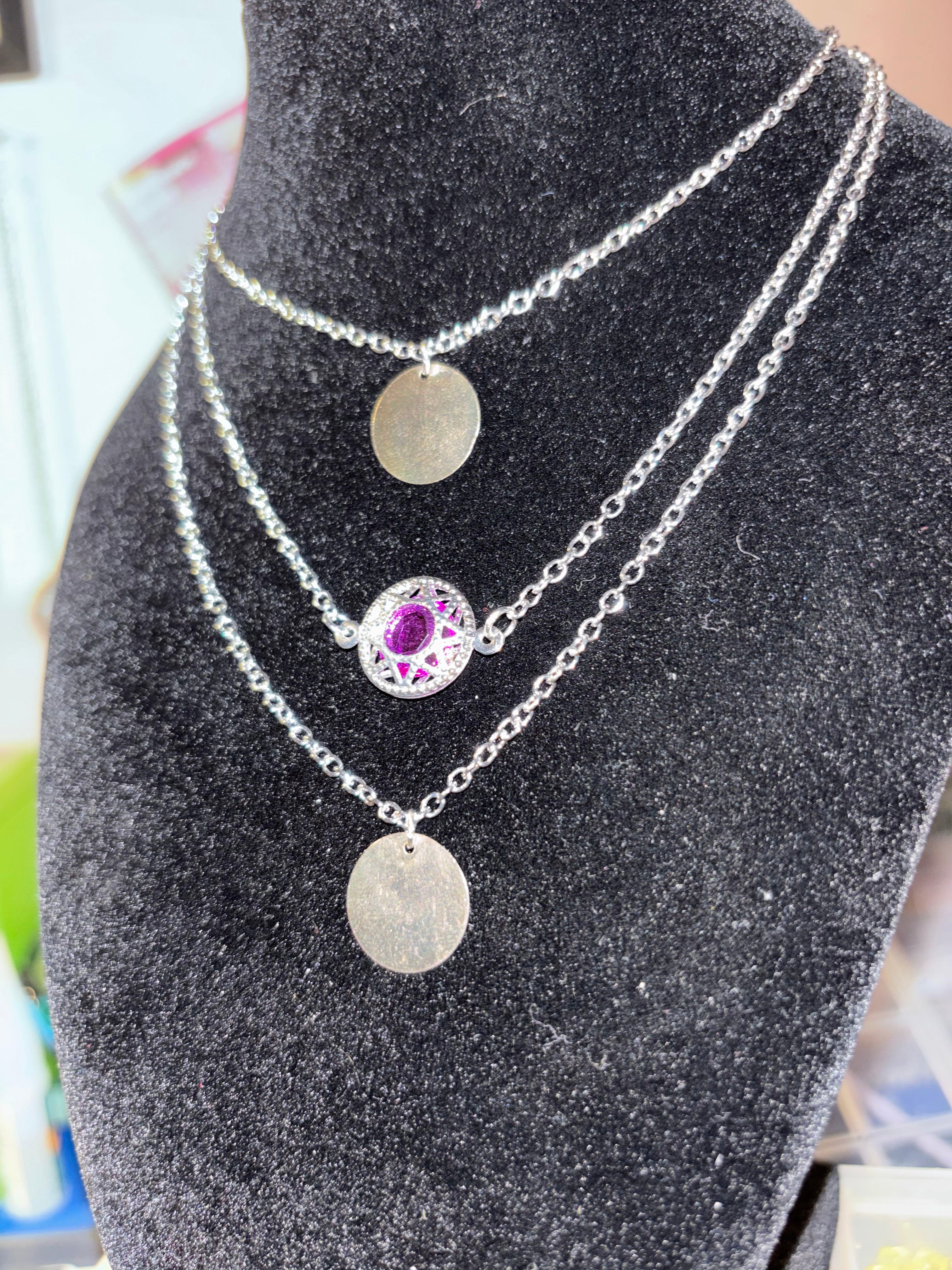 Moonlit Lavender Layers Necklace