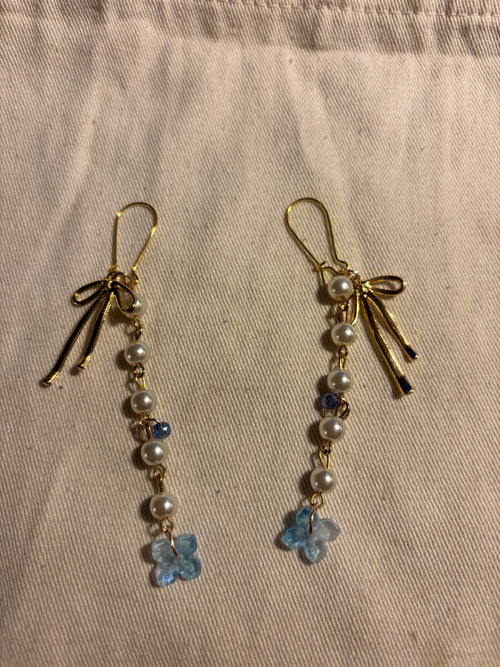 Baby Blue Bow Earrings
