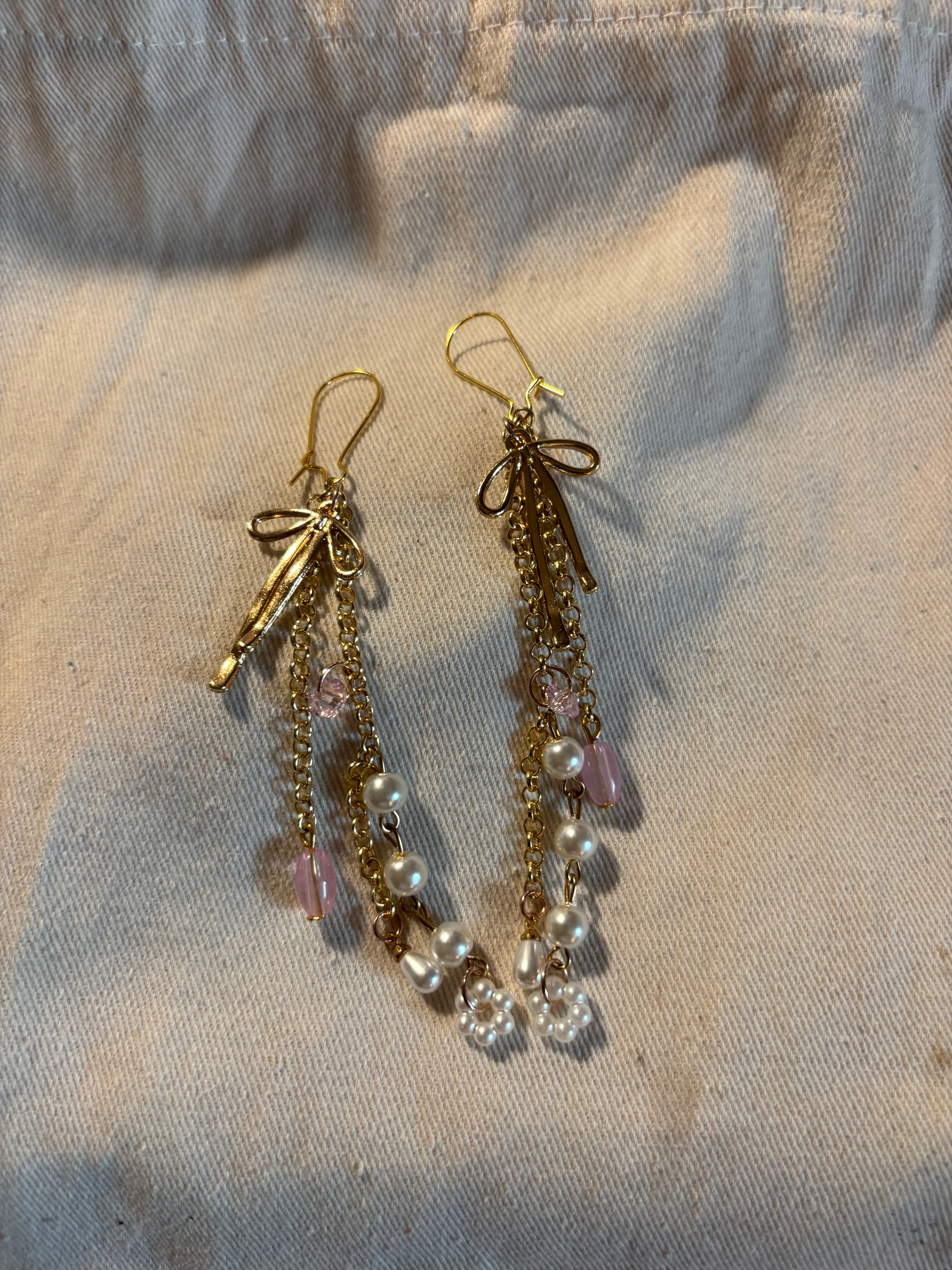 Balletcore Pearl Chain Drop Earrings