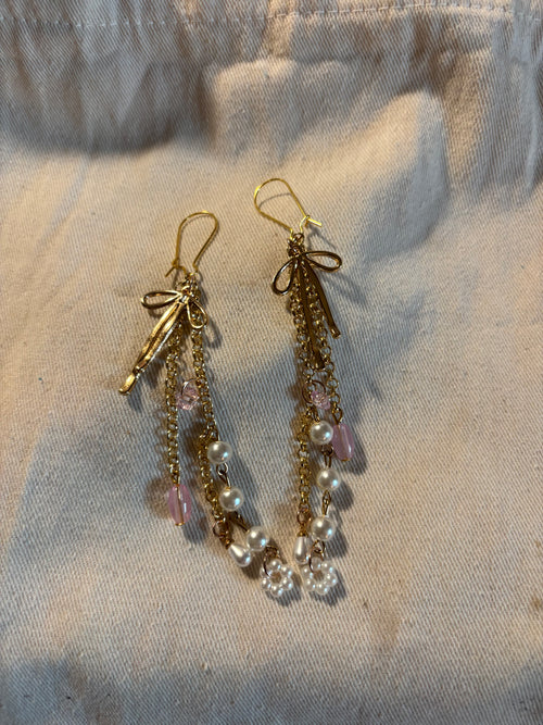 Balletcore Pearl Chain Drop Earrings