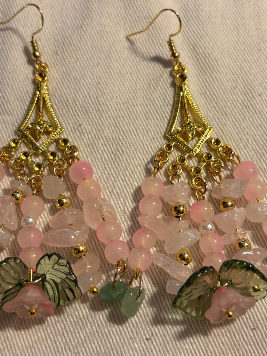 Gold Floral Cascade Drop Earrings