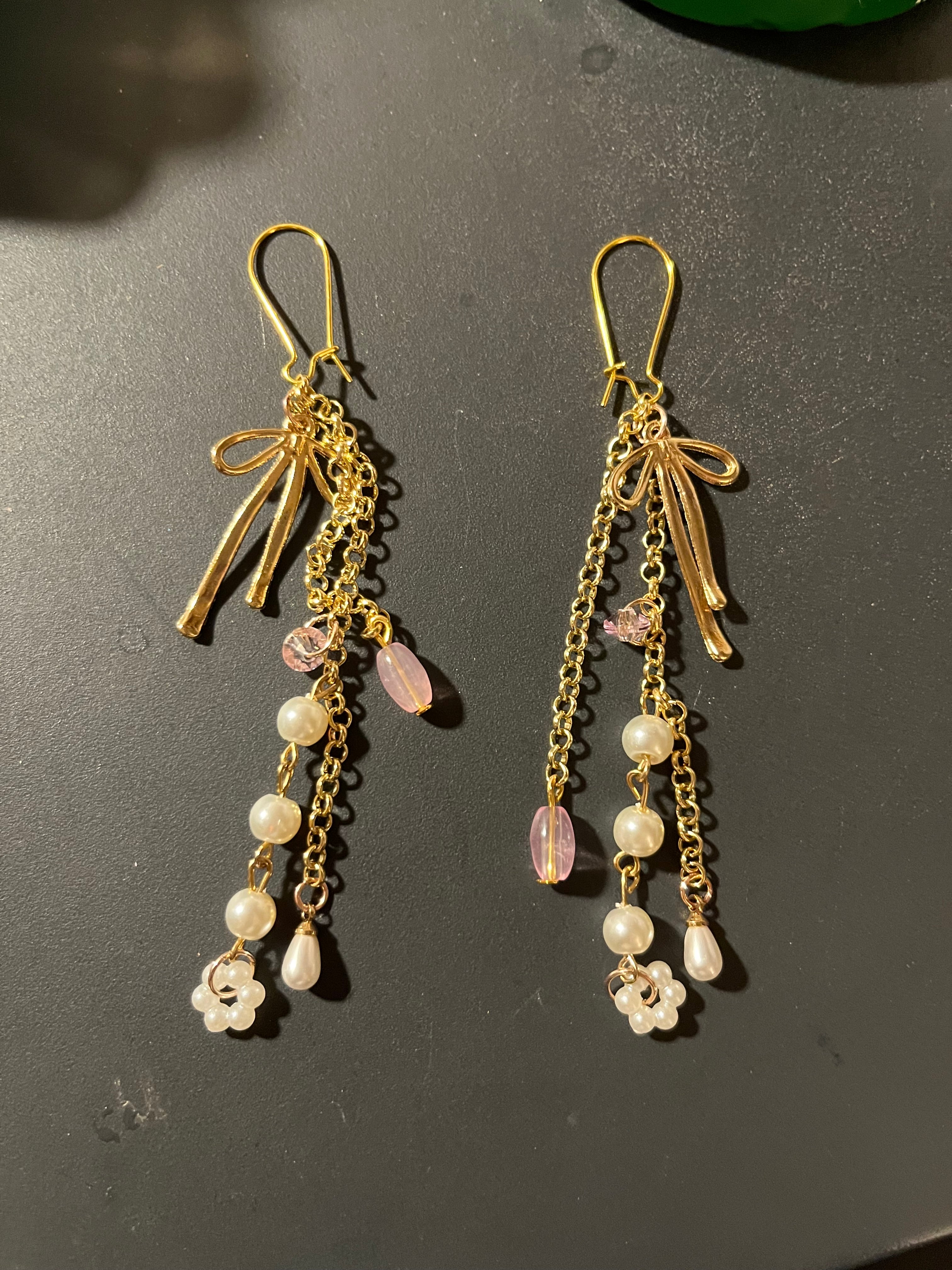 Balletcore Pearl Chain Drop Earrings