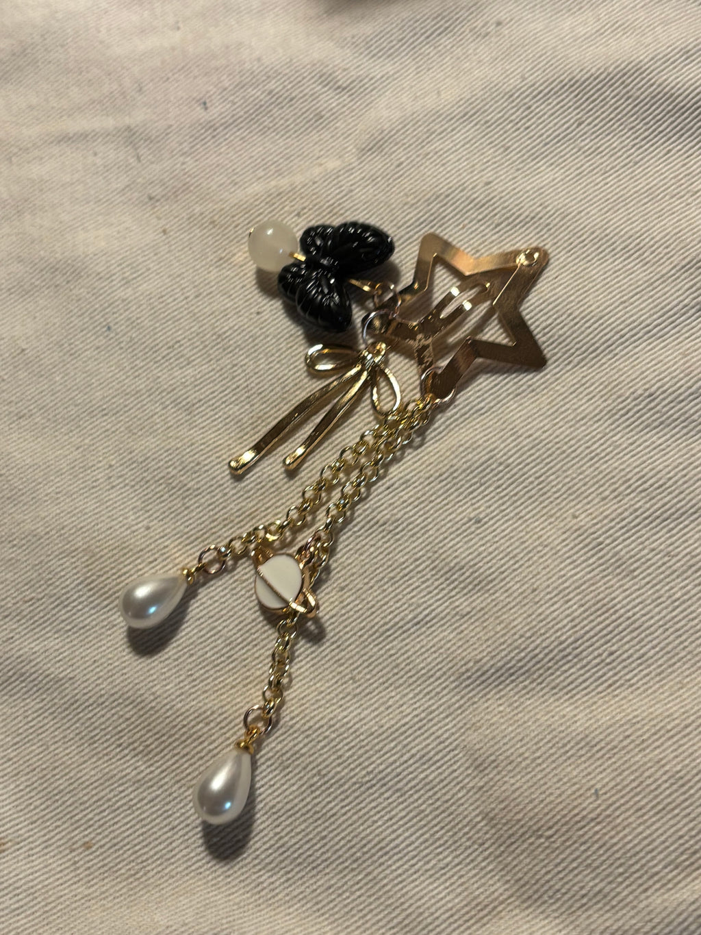Whimsical Gold Chain Hair Clip