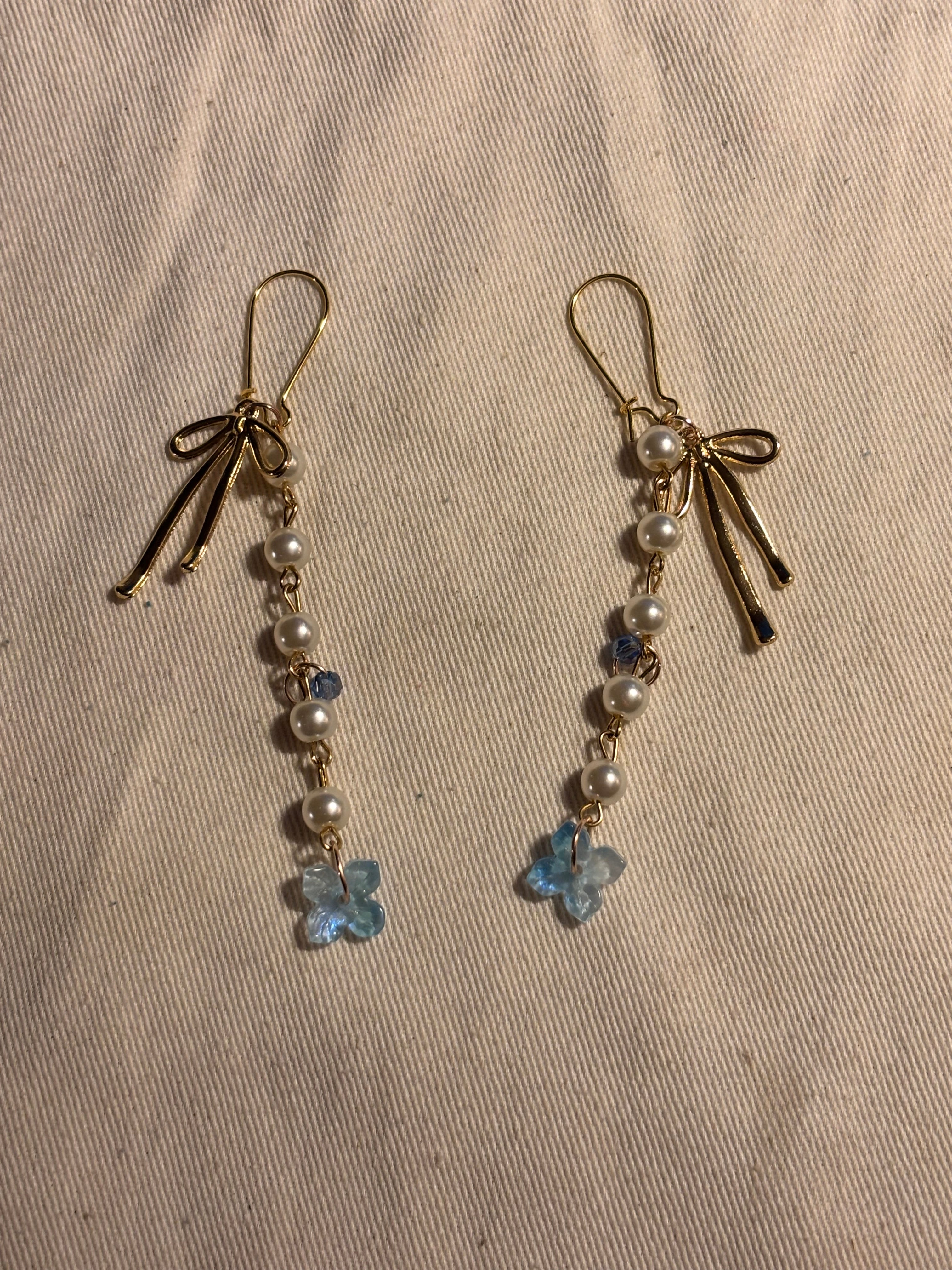Baby Blue Bow Earrings
