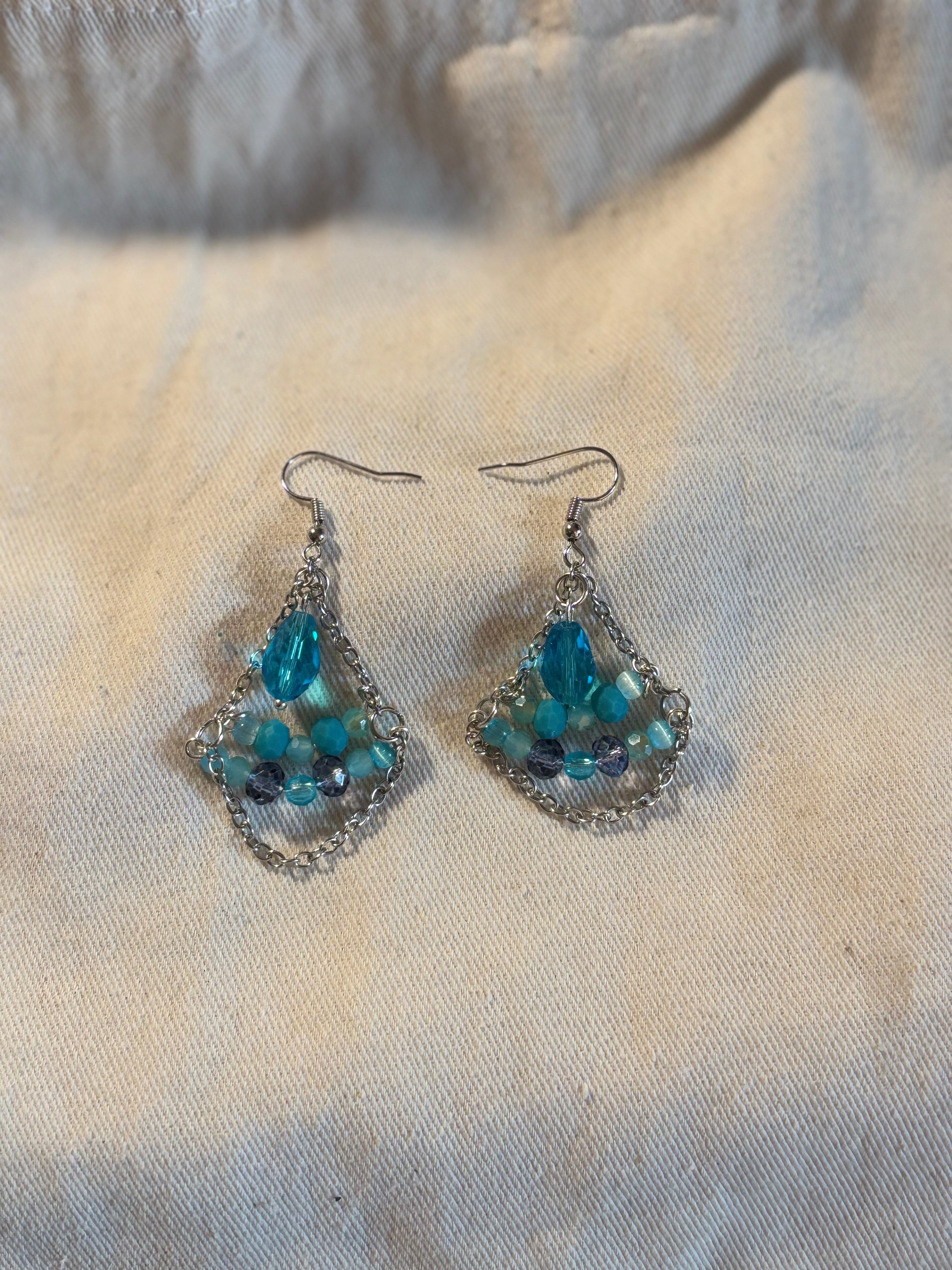 Blue Chandelier Earrings