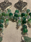 Boho Agate Heart Drop Earrings