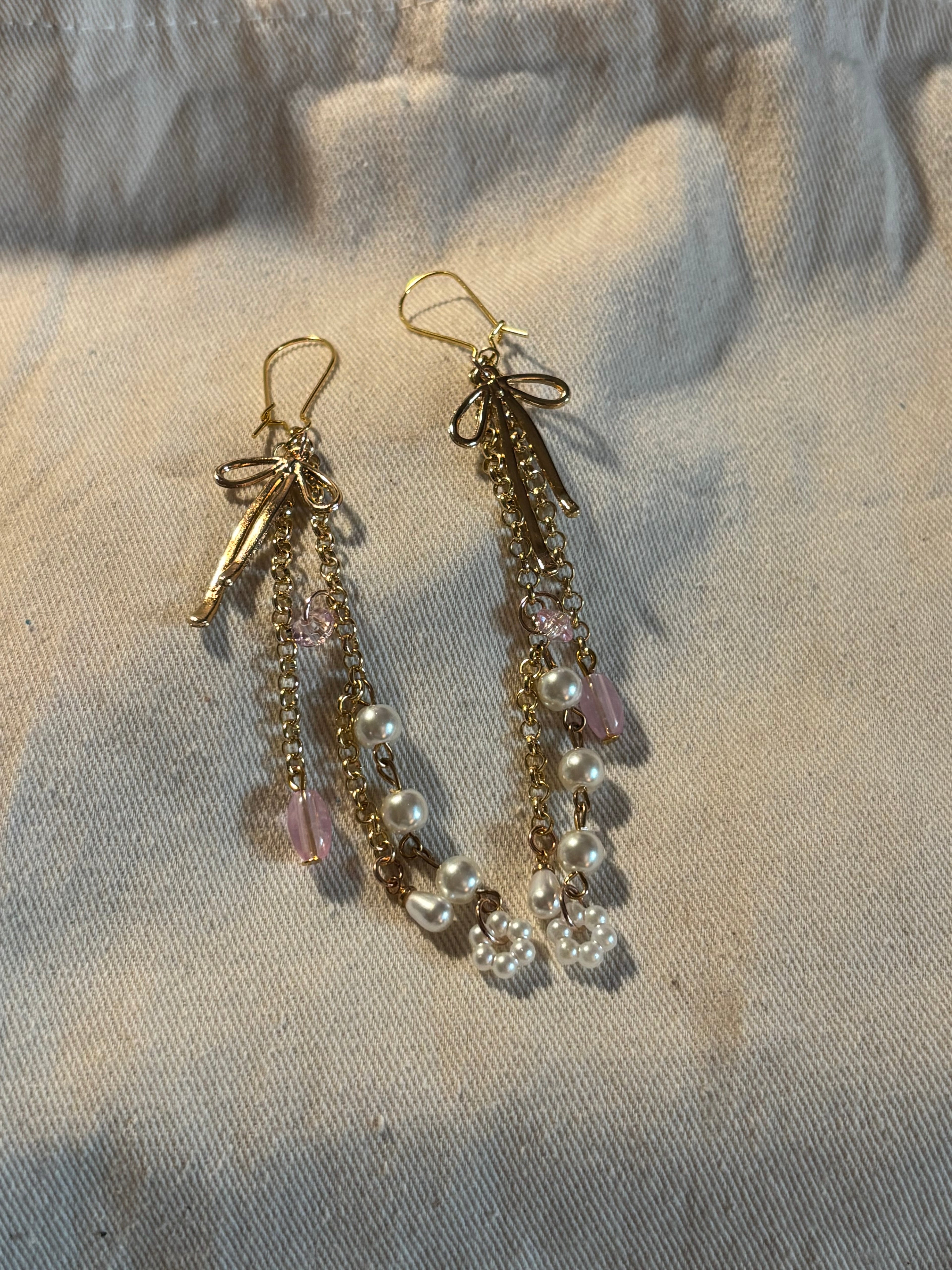 Balletcore Pearl Chain Drop Earrings