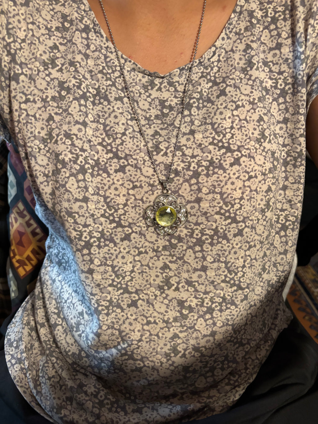 Yellow Rhinestone Necklace