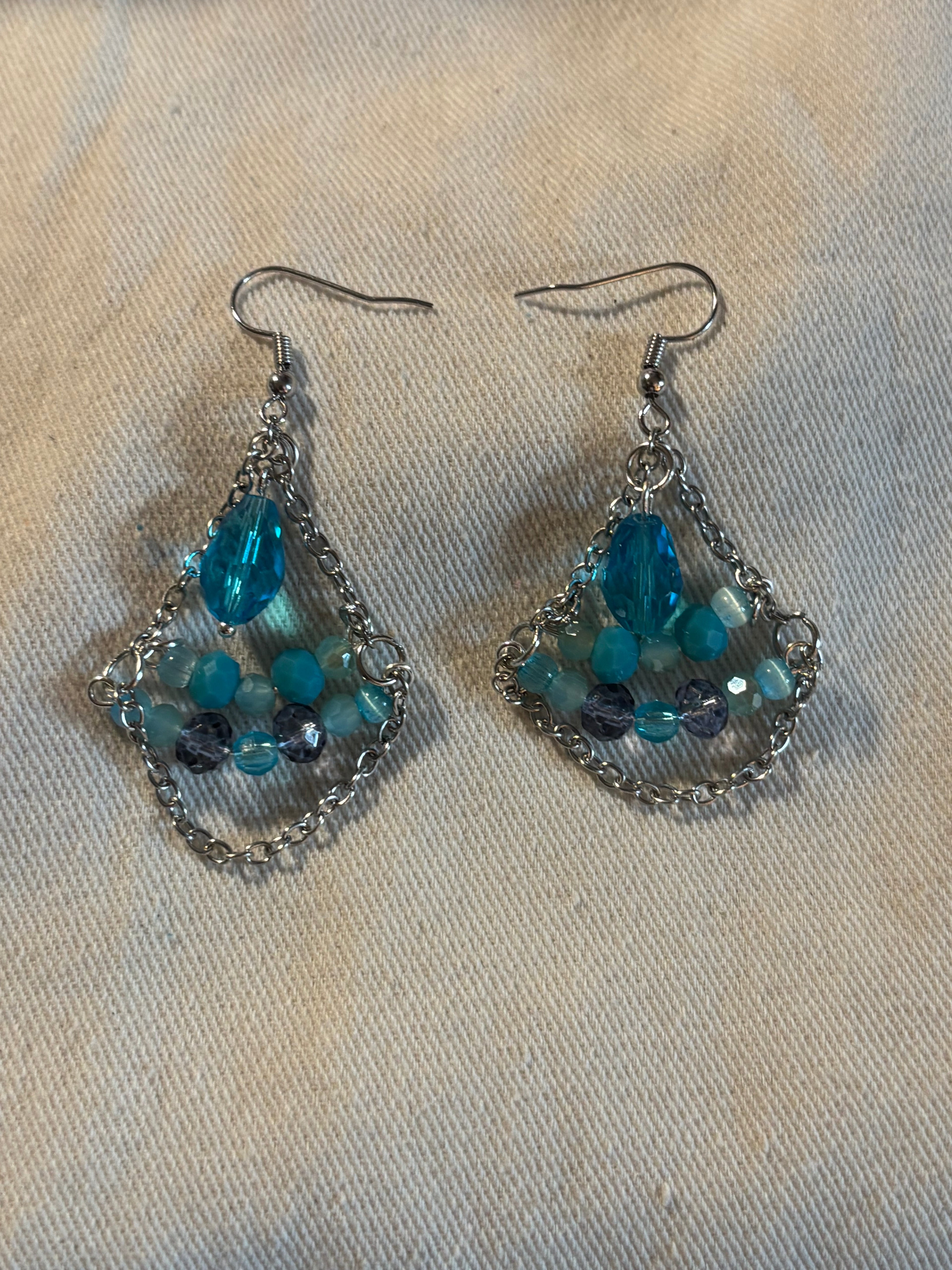 Blue Chandelier Earrings