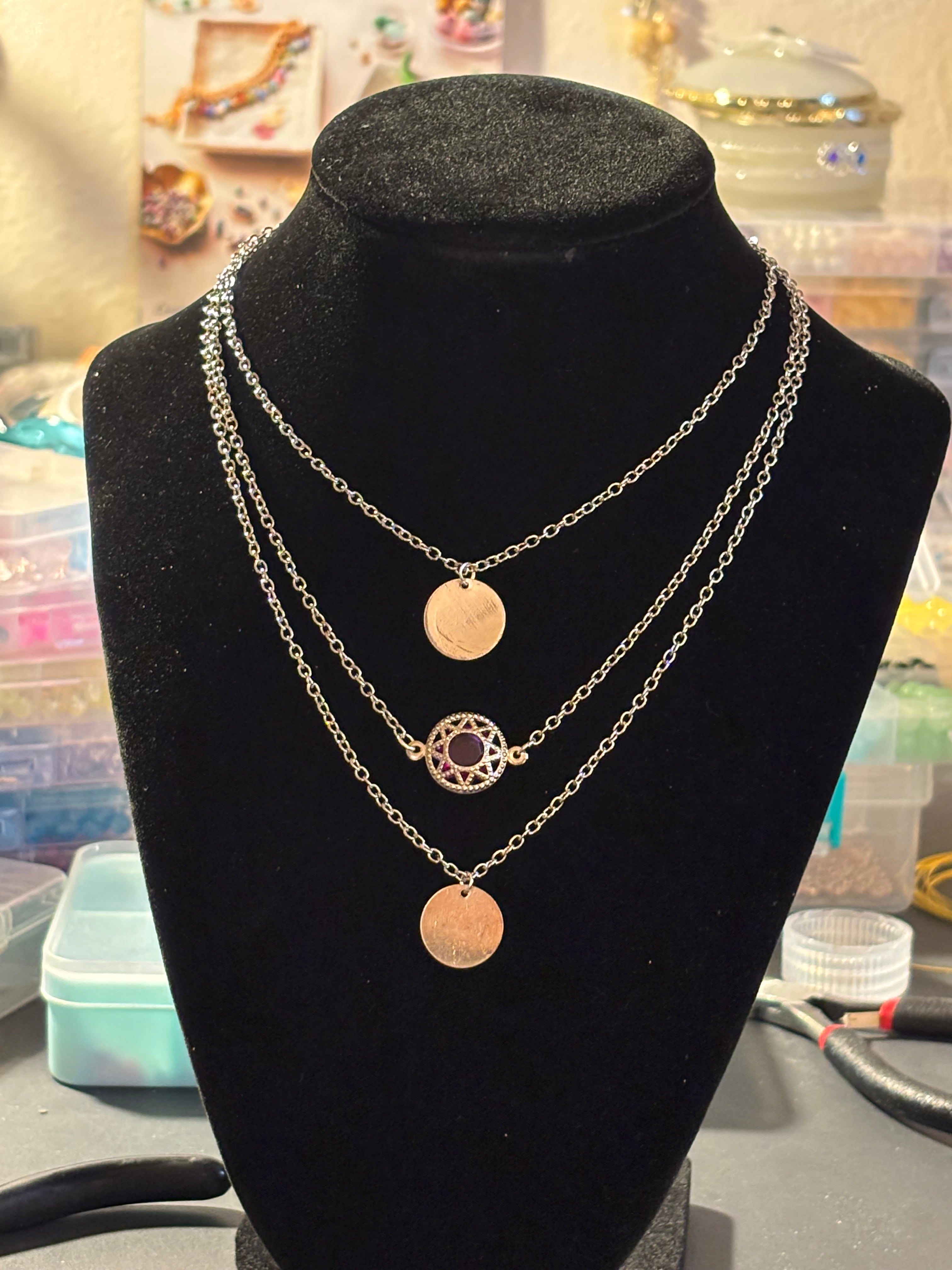 Moonlit Lavender Layers Necklace