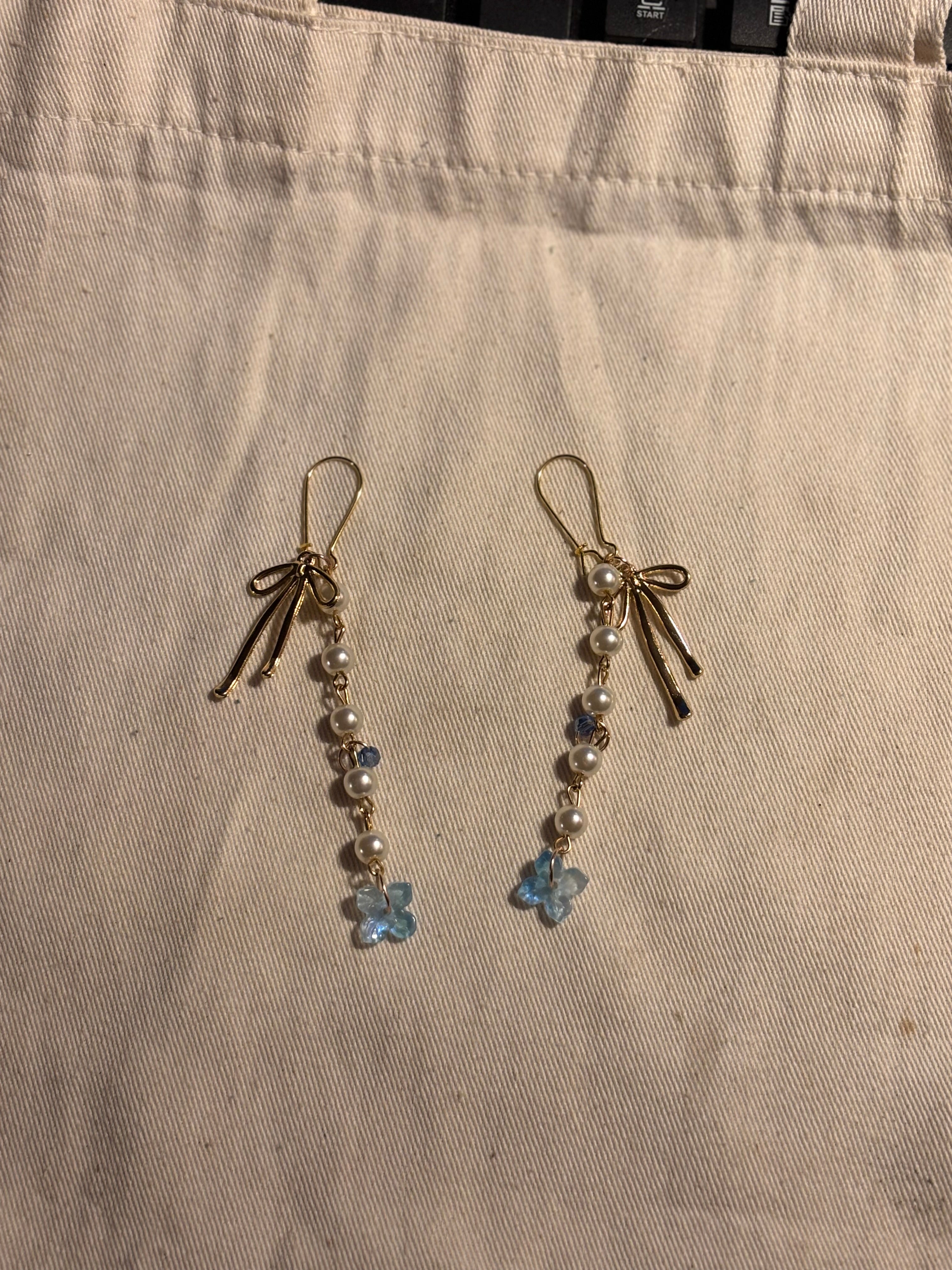Baby Blue Bow Earrings