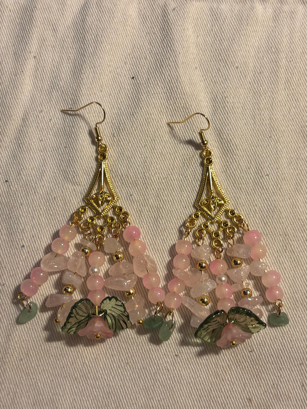 Gold Floral Cascade Drop Earrings