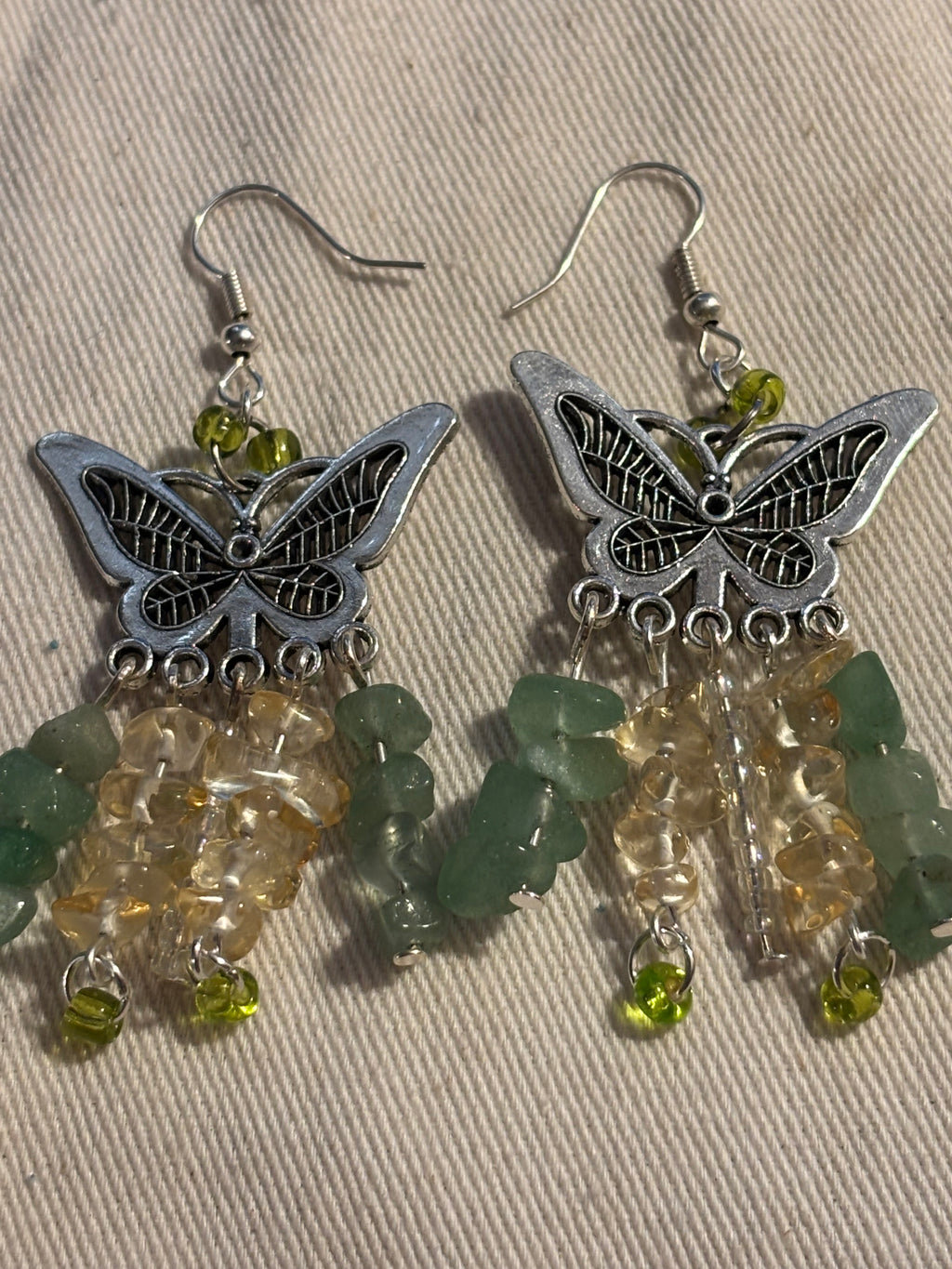 Green Glow Wings Earrings