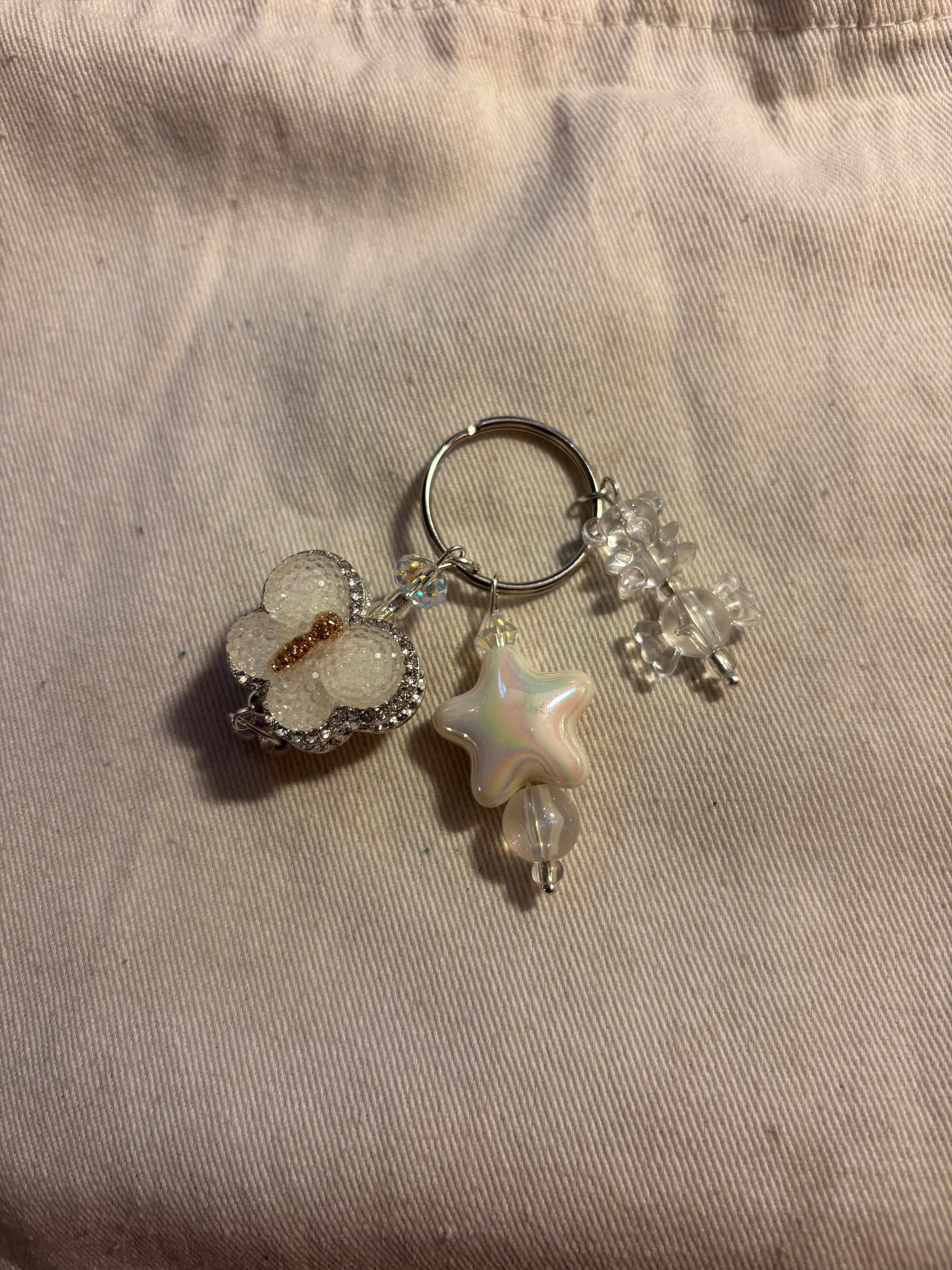 White Aesthetic Keychain