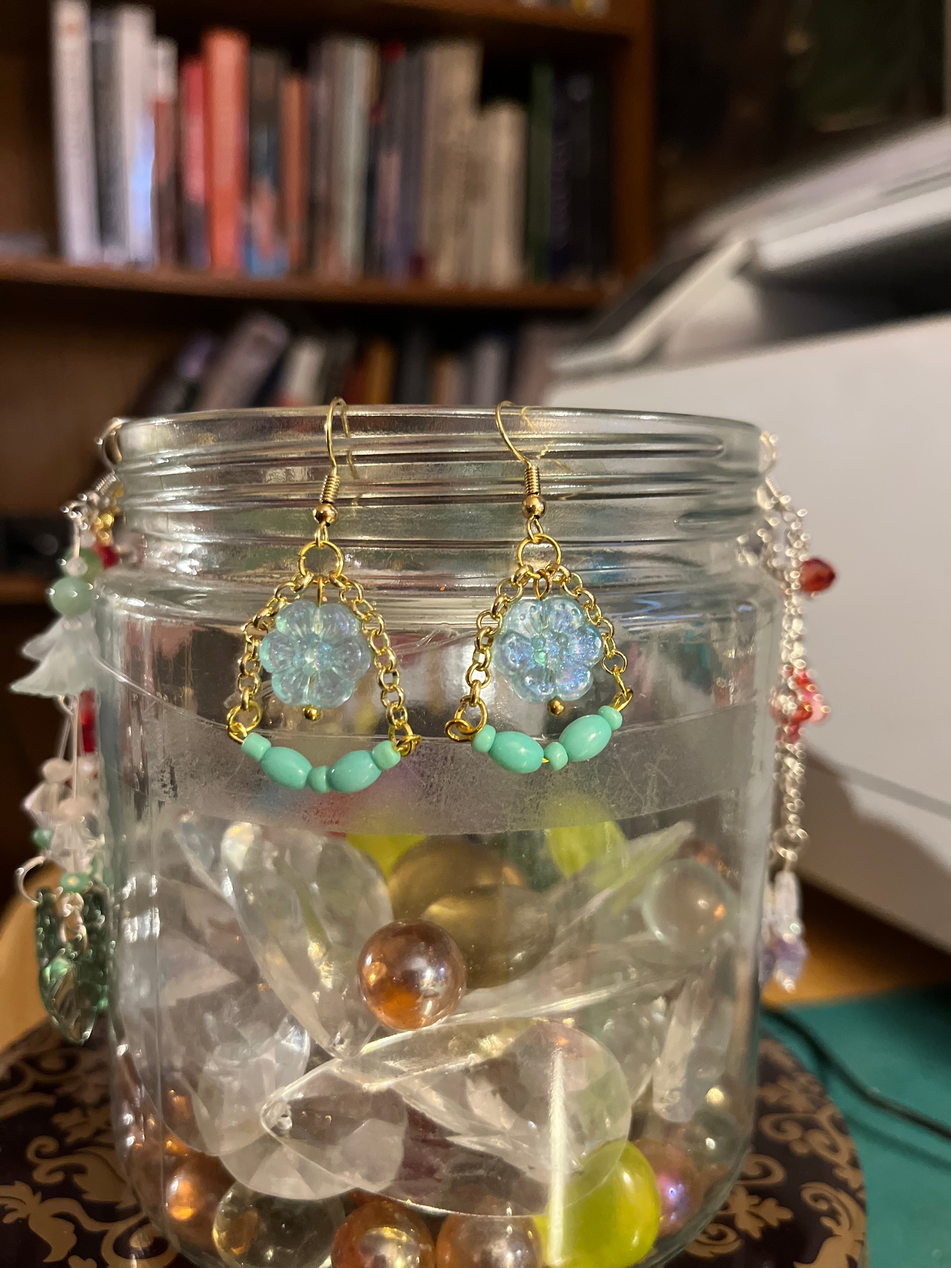 Turquoise Floral Earrings