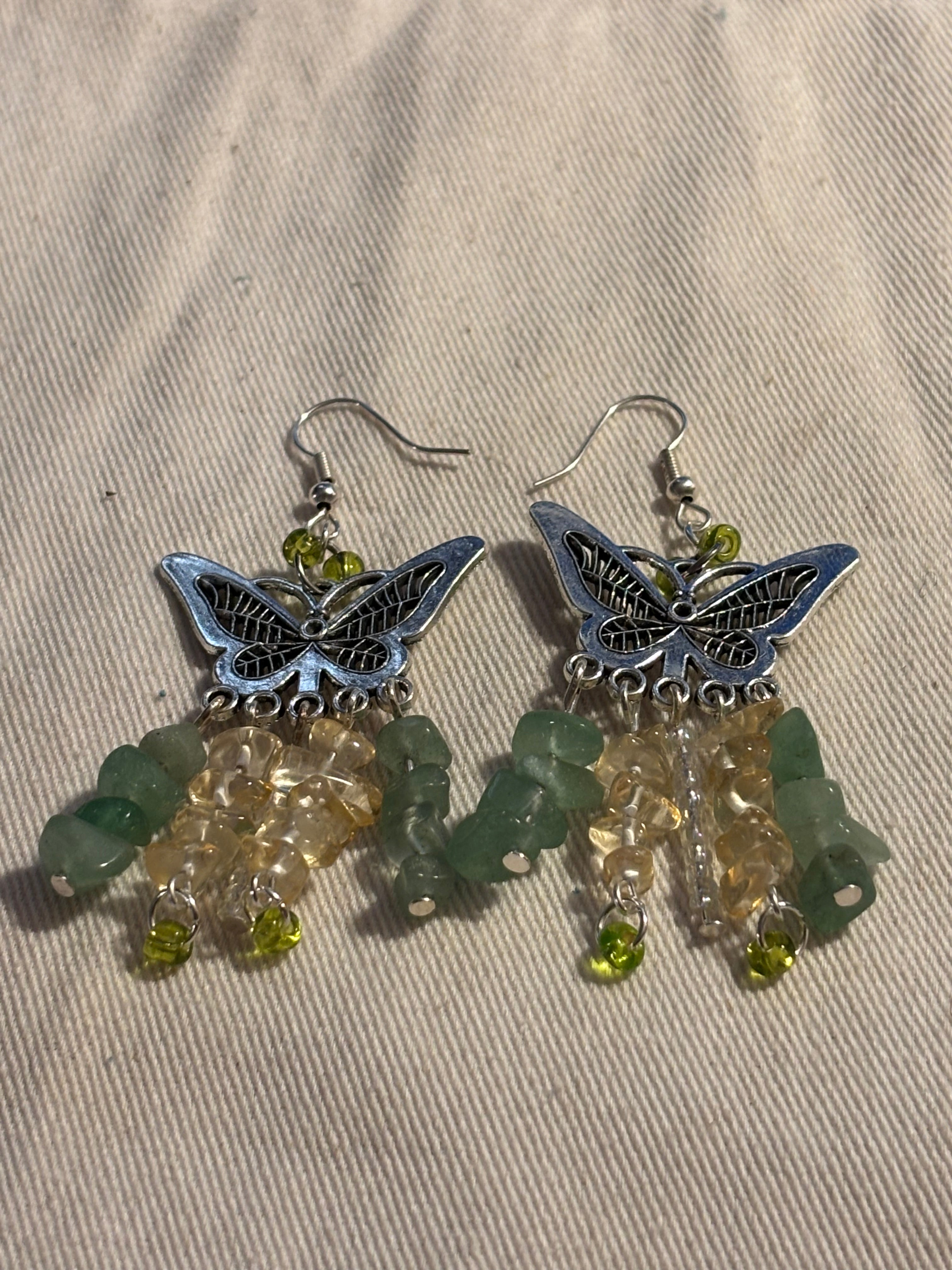 Green Glow Wings Earrings