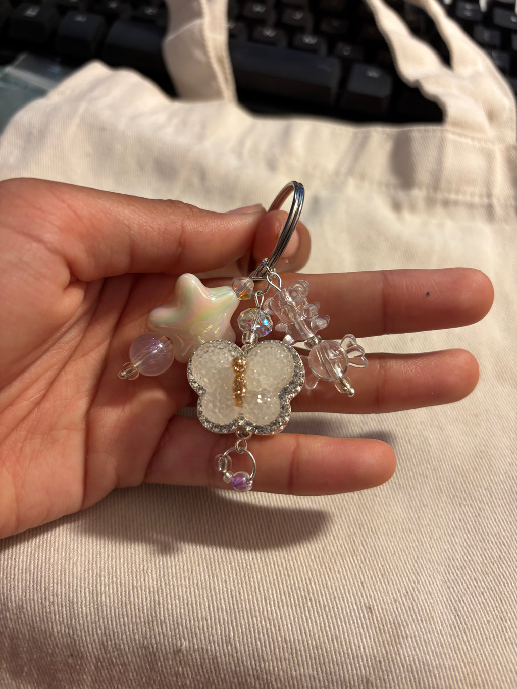 White Aesthetic Keychain