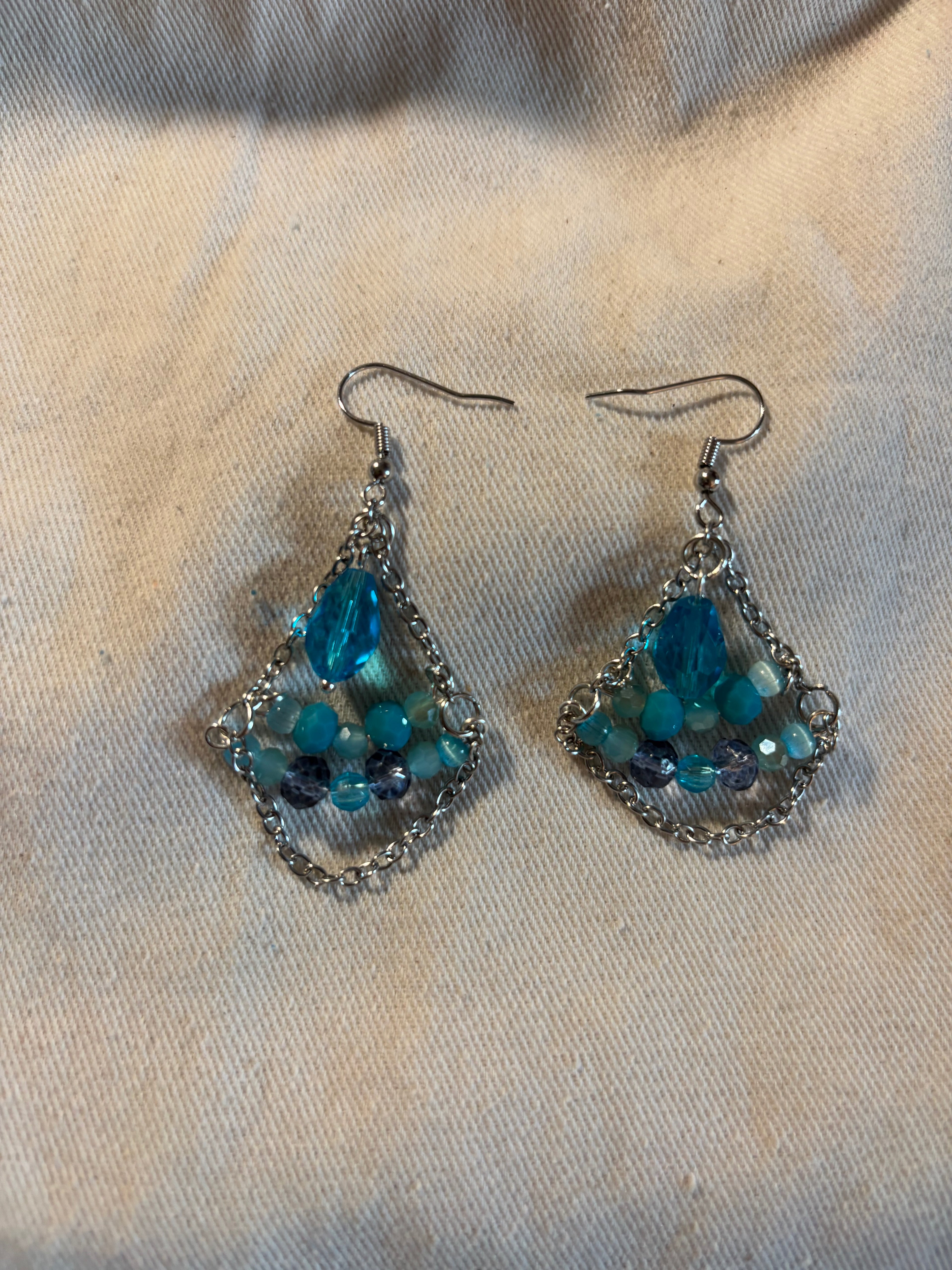 Blue Chandelier Earrings