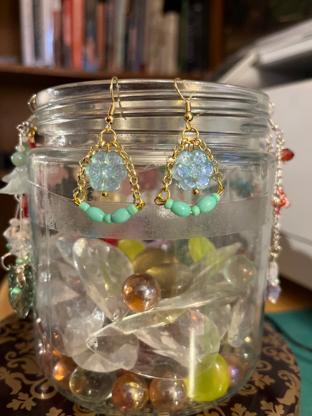 Turquoise Floral Earrings