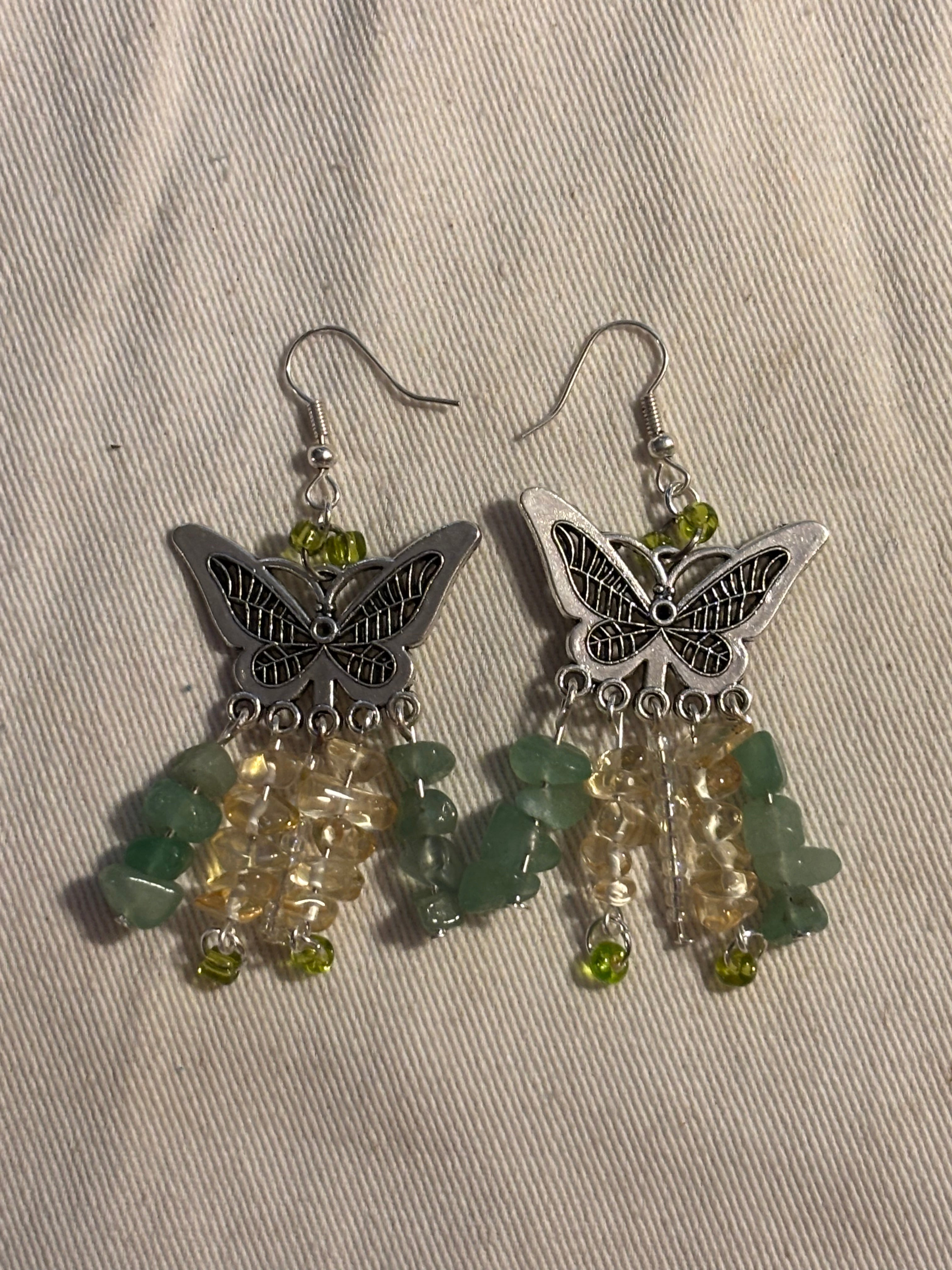 Green Glow Wings Earrings