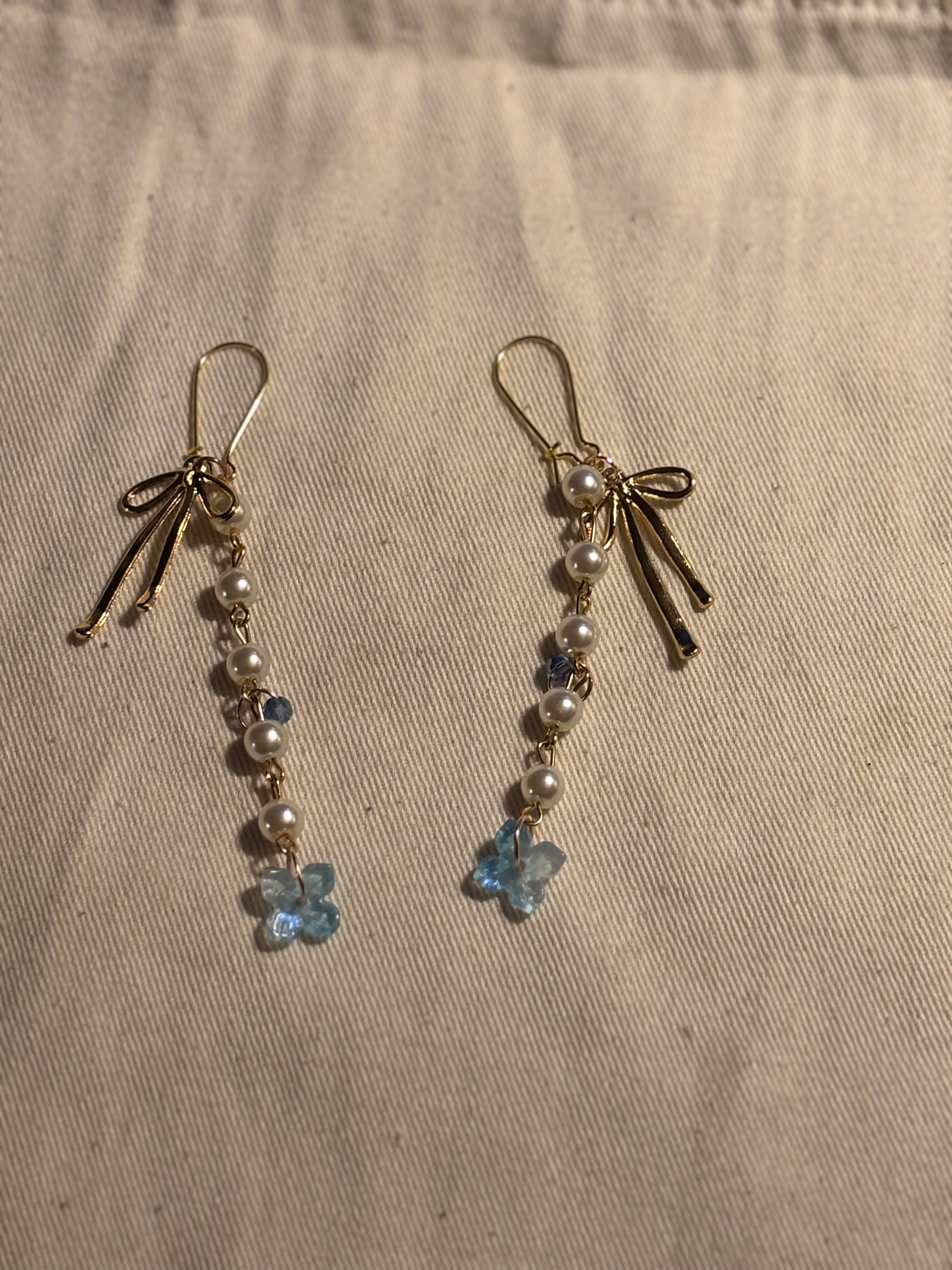 Baby Blue Bow Earrings